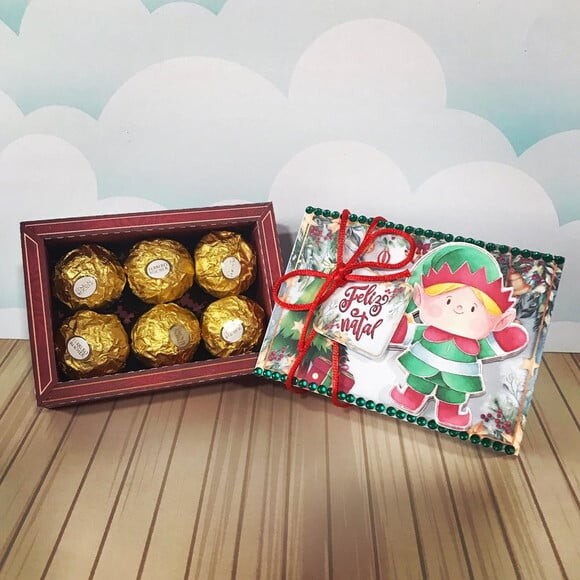 Arquivo Silhouette Caixa para 6 Doces Natal