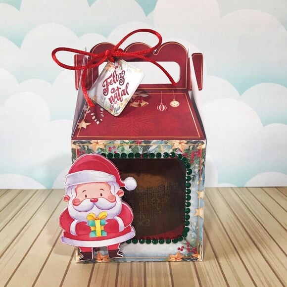 Arquivo Silhouette Caixa para Mini Panetone 80g Natal
