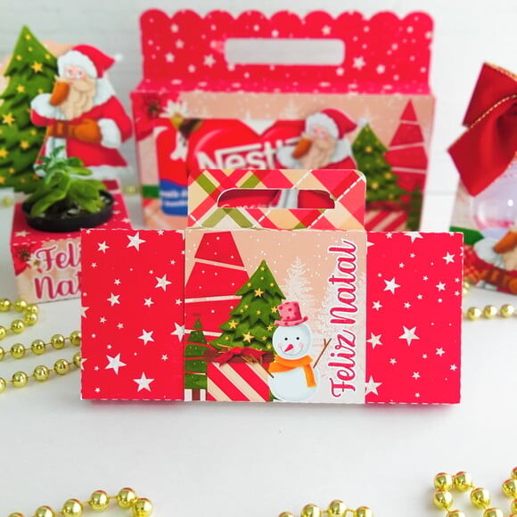 Arquivo Silhouette Caixa Porta Barra de Choclate 90g Natal