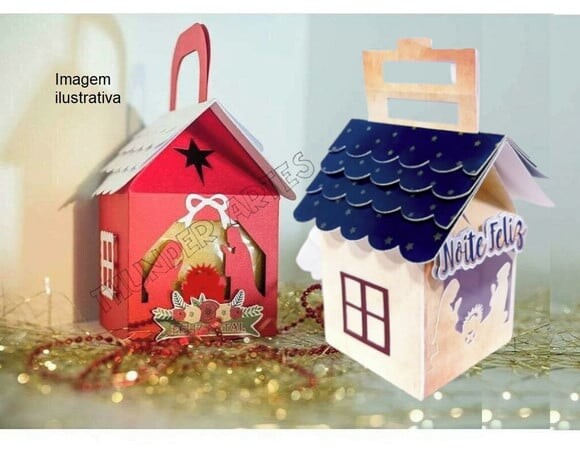 Arquivo Silhouette Caixa Presepio Mini Panetone Natal