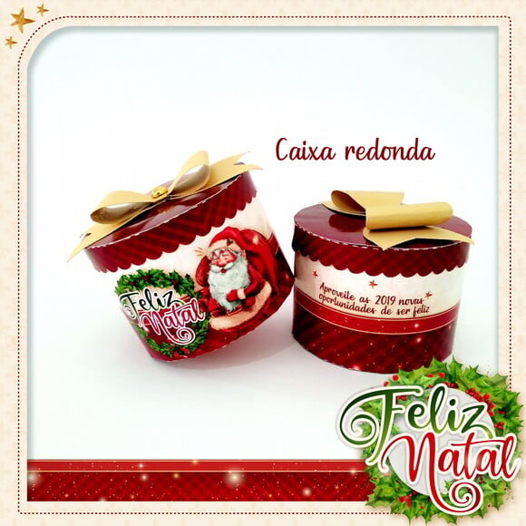 Arquivo Silhouette Caixa Redonda Biscoitos Natal