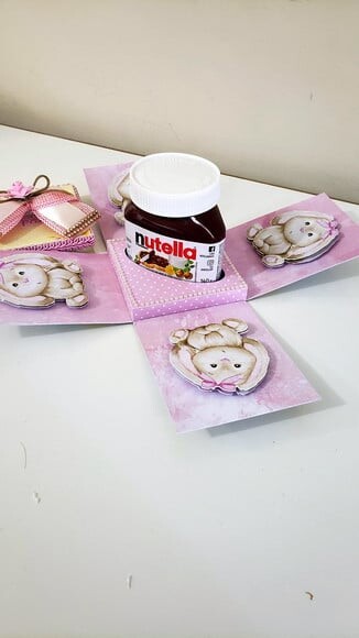 Arquivo Silhouette Caixa Surpresa Nutella Pascoa Rosa