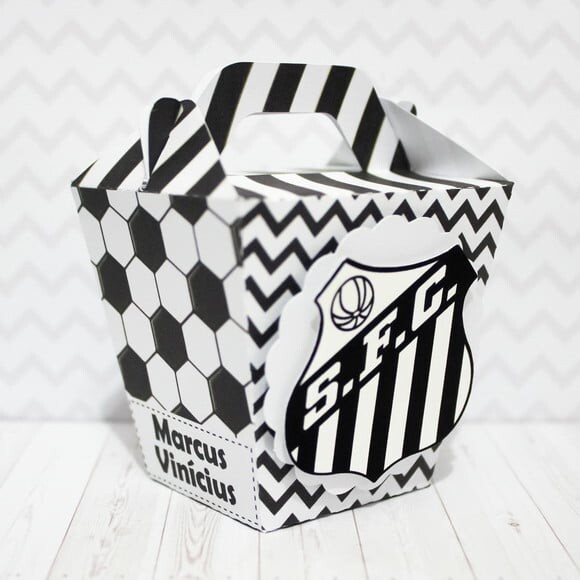 Arquivo Silhouette Caixa Sushi com Alça Santo,s Futebol