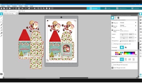 Arquivo Silhouette Caixa Visor com Alça Natal