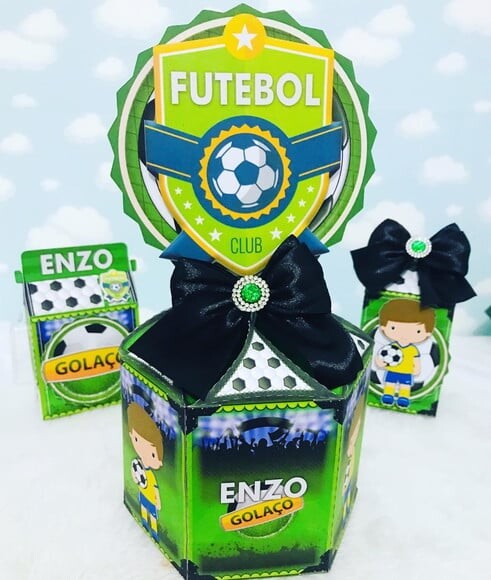 Arquivo Silhouette Caixinha Centro Mesa Futebol Brasil