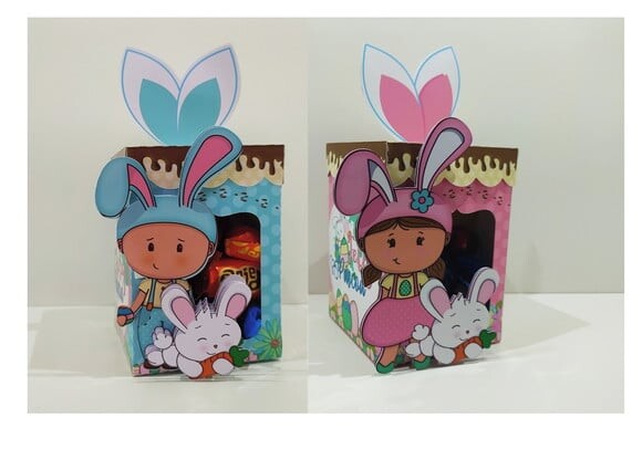 Arquivo Silhouette Caixinha Orelha Páscoa Meninas