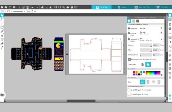 Arquivo Silhouette Caixinha Video Game Fliperama Pac,-man