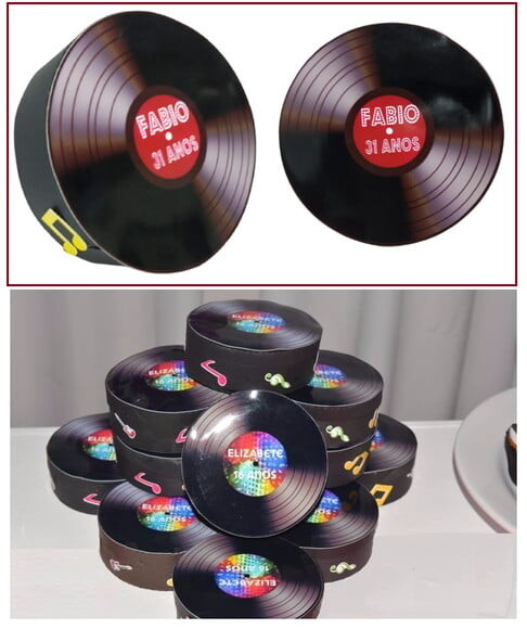 Arquivo Silhouette Caixinhas Disco Vitrola Anos 80