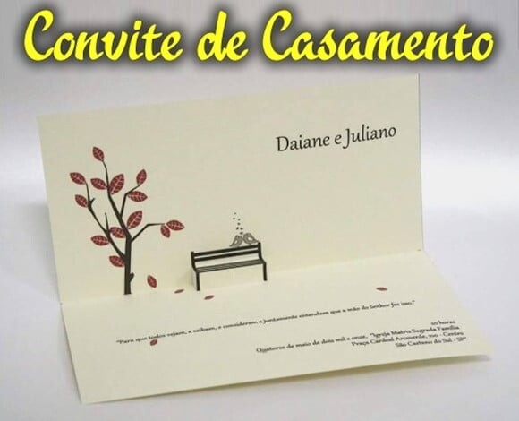 Arquivo Silhouette Convite Casamento Banco Praça 3d