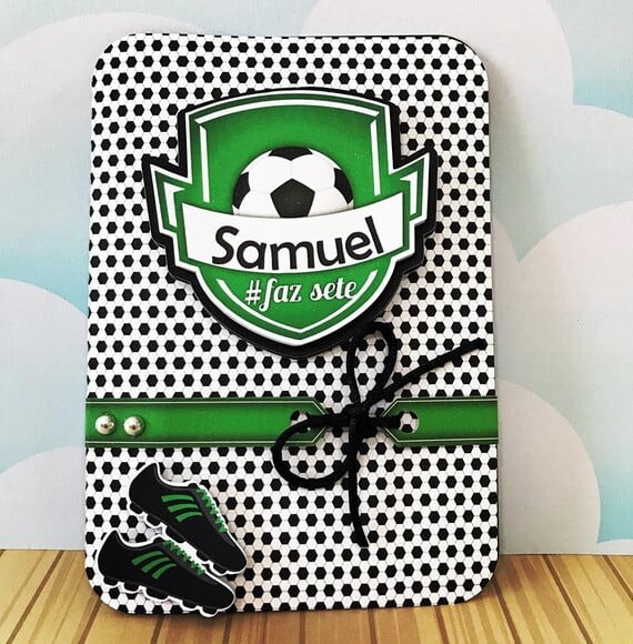 Arquivo Silhouette Convite Festinha Infantil Futebol