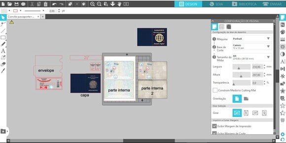 Arquivo Silhouette Convite Infantil Passaporte + Ingresso
