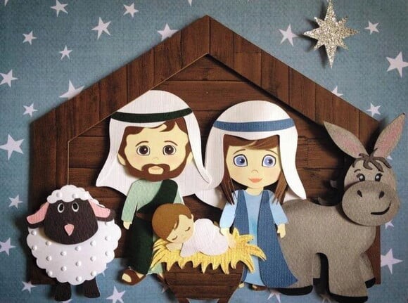 Arquivo Silhouette Decoração Presépio em Camadas Natal