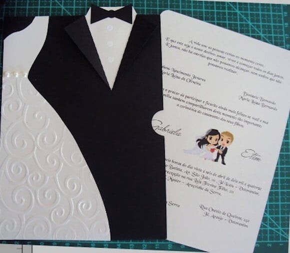 Arquivo Silhouette Envelope Convite Casamento Noivos