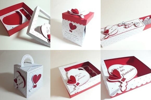 Arquivo Silhouette Kit 18 Caixas Dia dos Namorados