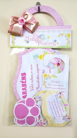 Arquivo Silhouette Kit Caça Ovos Pascoa Rosa Menina