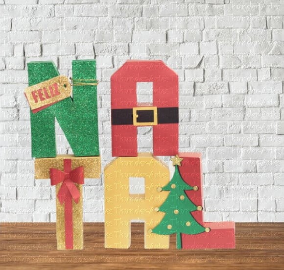 Arquivo Silhouette Letras 3d Natal