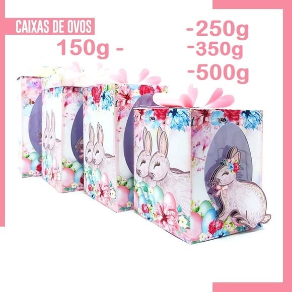 Arquivo Silhouette Ovos em Pé 150g, 250g, 500g Coelhinha