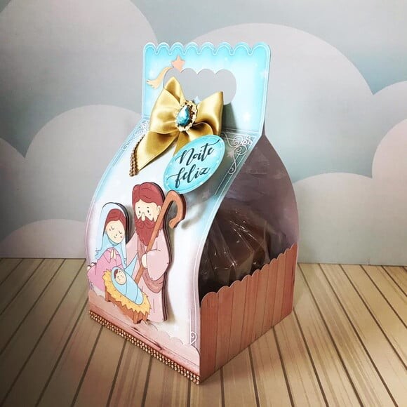 Arquivo Silhouette Porta Panetone 500g Natal