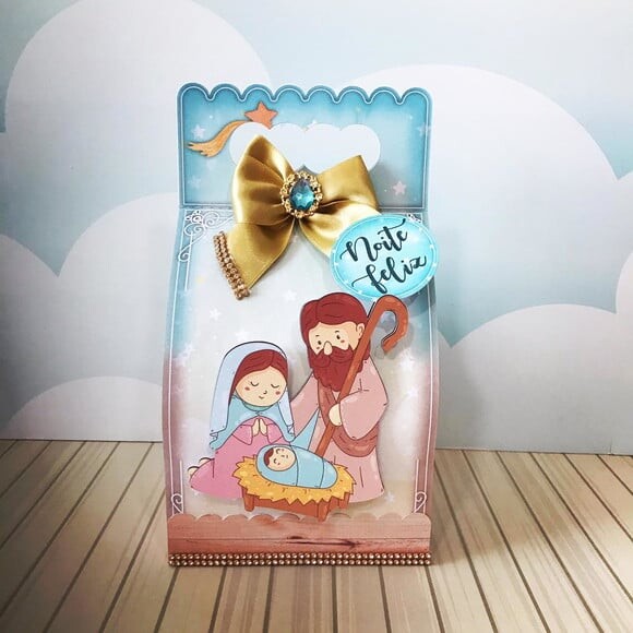 Arquivo Silhouette Porta Panetone 500g Natal