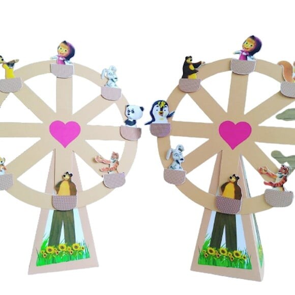 Arquivo Silhouette Roda Gigante a Masha e o Urso