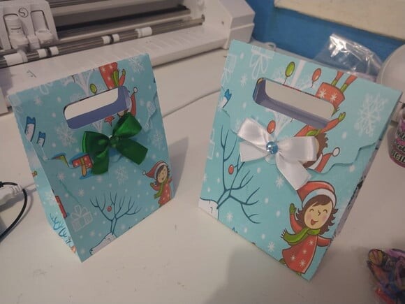 Arquivo Silhouette Sacolinha Fácil para Natal com Arte