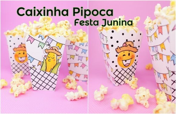 Arquivo Silhouette Saquinho Pipoca Festa Junina São João