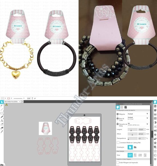 Arquivo Silhouette Tag para Bijuterias Colar e Pulseira