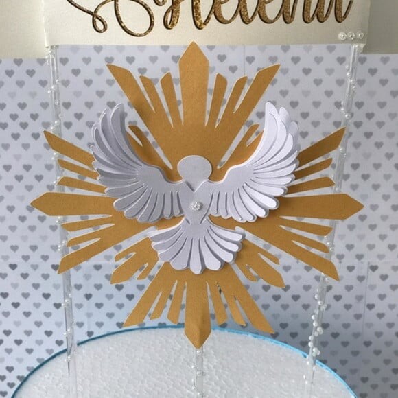 Arquivo Silhouette Topo Bolo Camadas Batismo Espírito Santo