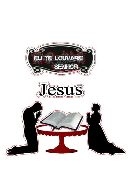 Arquivo Silhouette Topo Bolo Religioso Oração 2 Arquivos