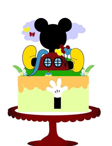 Arquivo Silhouette Topo de Bolo Camadas Mickey 2 Arquivos