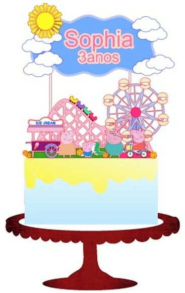 Arquivo Silhouette Topo de Bolo Parque da Pep Pa