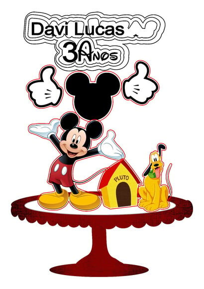 Arquivo Silhouette Topo de Bolo Turma do Mickey 2 Arquivos