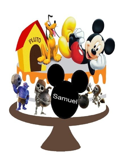 Arquivo Silhouette Topo de Bolo Turma do Mickey 2 Arquivos