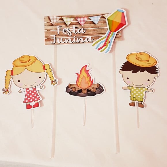 Arquivo Silhouette Topper de Bolo Shaker Festa Junina