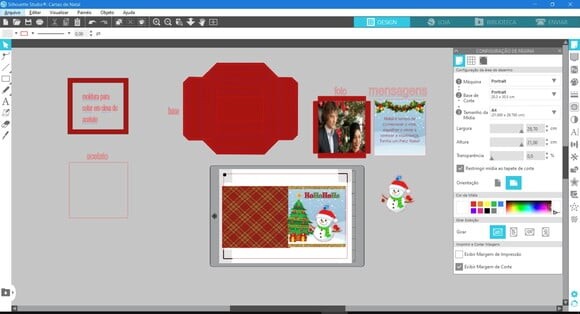 Arquivo Studio Caixa Cartão com Fotos de Natal