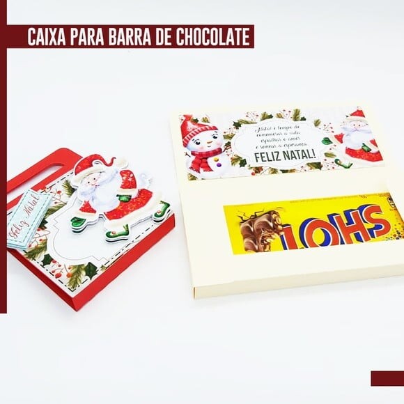 Arquivo Studio Caixa para Barra de Chocolate Natal