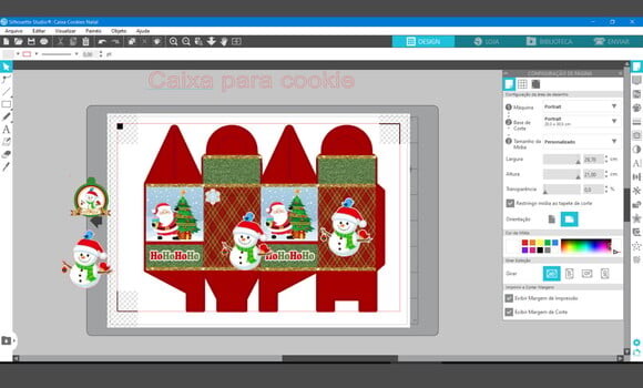 Arquivo Studio Caixa para Cookies com Arte Natal