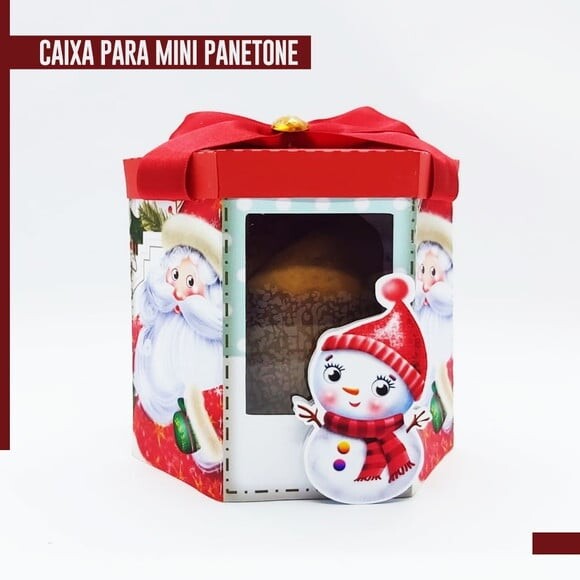 Arquivo Studio Caixa para Mini Panetone Natal