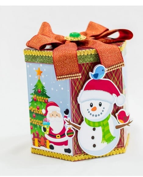 Arquivo Studio Caixa para Mini Panetone Natal