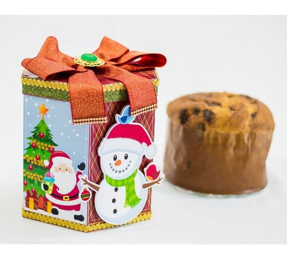 Arquivo Studio Caixa para Mini Panetone Natal