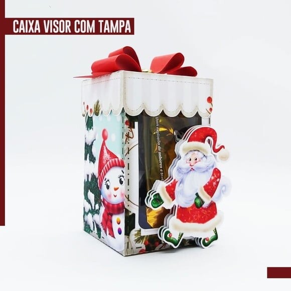 Arquivo Studio Caixa Tampa com Visor Natal
