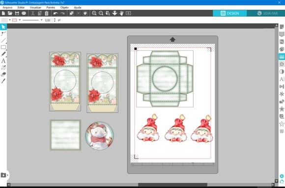 Arquivo Studio Embalagem para Bolinha 7x7 Natal