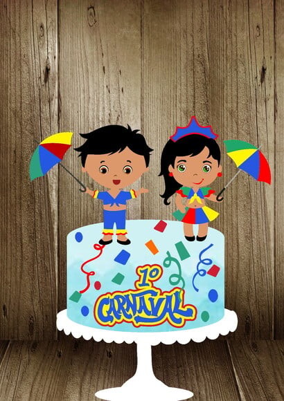 Arquivo Topo de Bolo Camadas Carnaval da Criançada