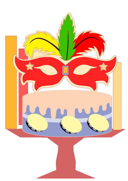 Arquivo Topo de Bolo Camadas Carnaval Mascaras Fantasia