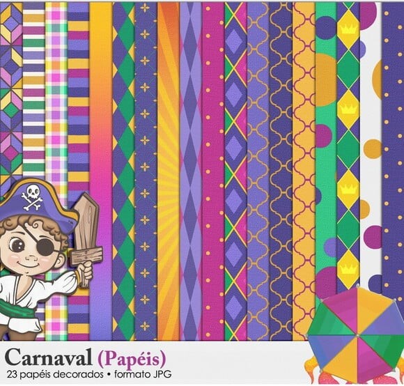 Kit Papel Digital e Elementos Carnaval