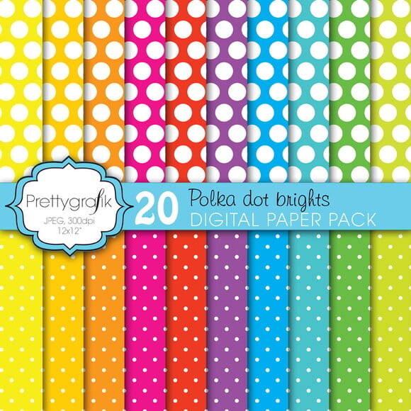 Kit Papel Digital Scrapbook Festa de Bolinhas