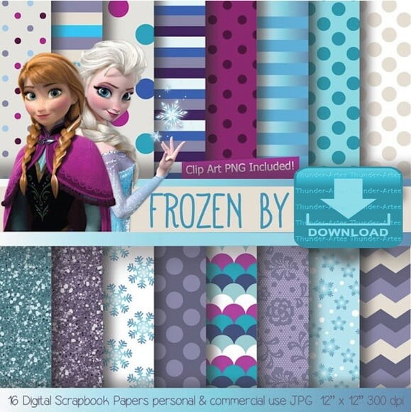 Kit Papel Digital Scrapbook Frozen