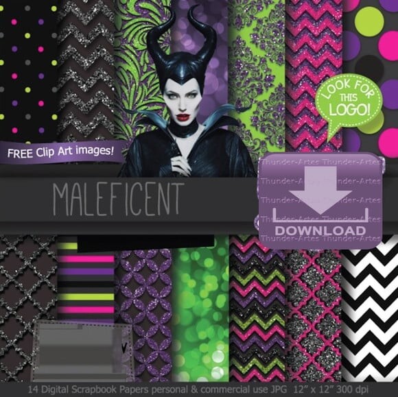 Kit Papel Digital Scrapbook Malevola