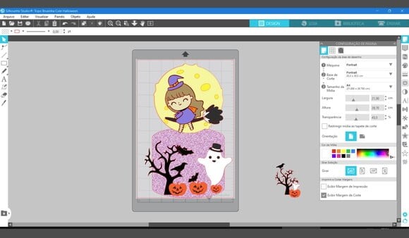 Topo de Bolo Camadas Bruxinha Cute Halloween Arquivo
