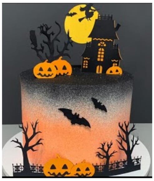 Topo de Bolo Camadas Halloween Arquivo Studio